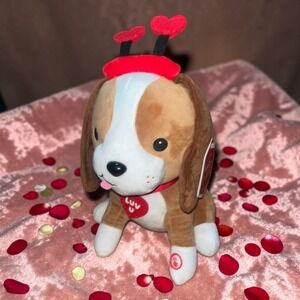 Hallmark Valentines Day Dog Plush Musical Sings Baby Got Back Brown‎ White Puppy